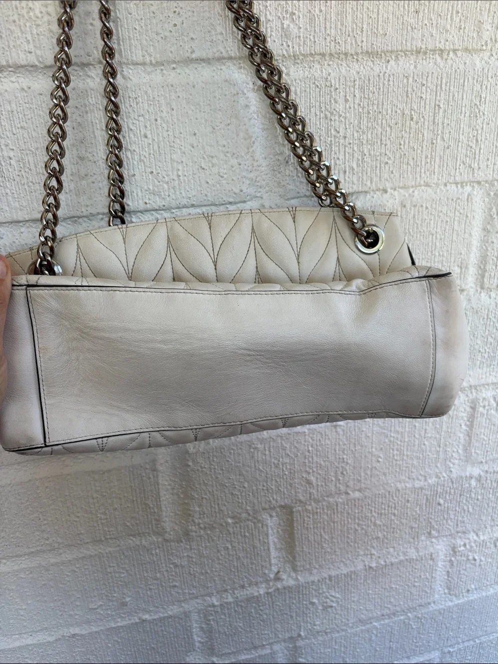 kate spade Medium Convertible Briar Lane Quilted White Shoulder Bag